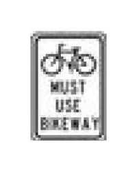 R-Series Black on White Regulatory Sign - Bike Path/Road 12x18