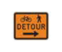 Black on Orange M Series Route Marker and Auxiliary Sign