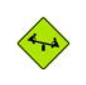 W-Series Warning Sign, Black on Fluorescent Yellow-Green - 36 x 36 in - Image 1