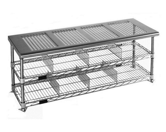 Perforated Stainless Steel Gowning Bench - 18x36 - Image 1