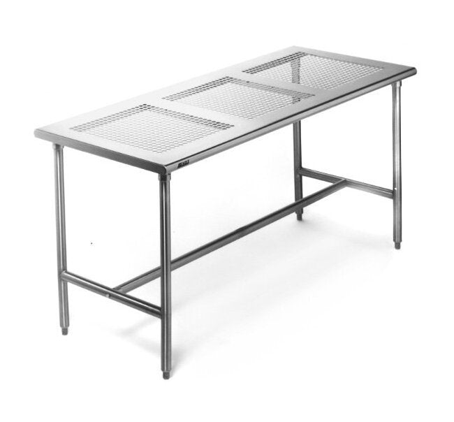 30x60 Stainless Steel Perforated Cleanroom Table - Image 1