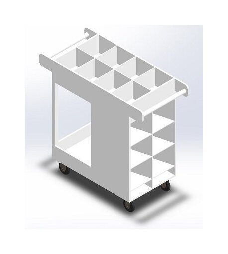 18-Gallon Polypropylene Chemical Transport Cart - Image 2
