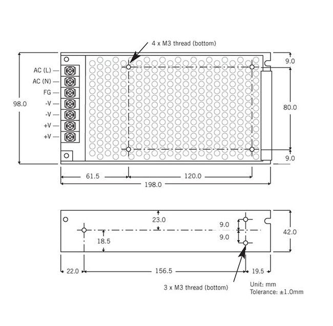 100W Enclosed Switching Power Supply with PFC - AWSP100 Series - Image 2