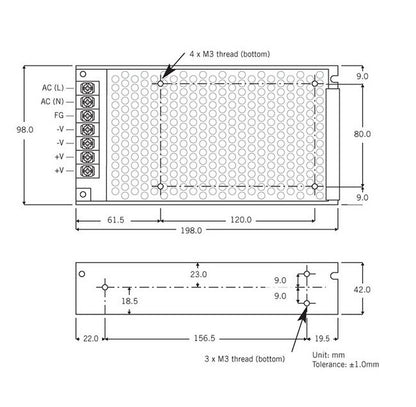 100W Enclosed Switching Power Supply with PFC - AWSP100 Series - Image 2