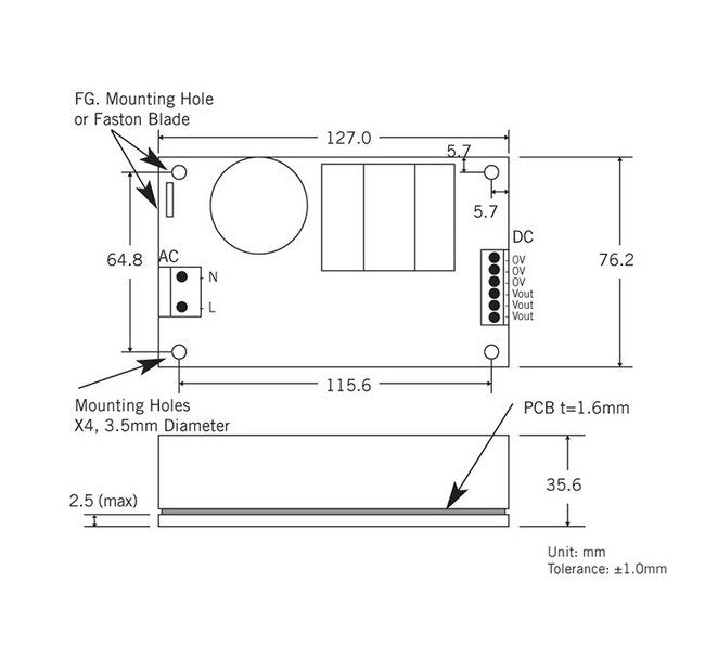 ALS 50 Series - 50W Open Frame Power Supply - Image 2