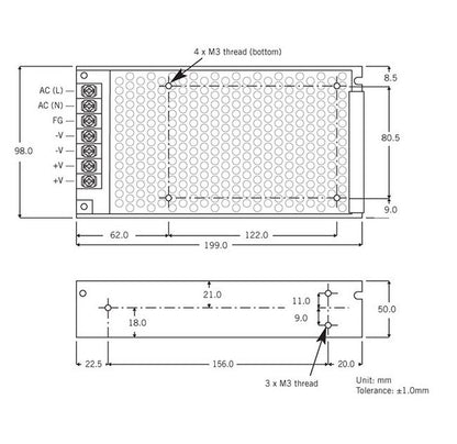 AWSP 150 Series 150W Enclosed Switching Power Supply - Image 2