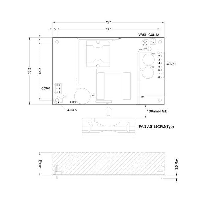 125W Single Output Power Supply - ABU 125 Series - Image 2