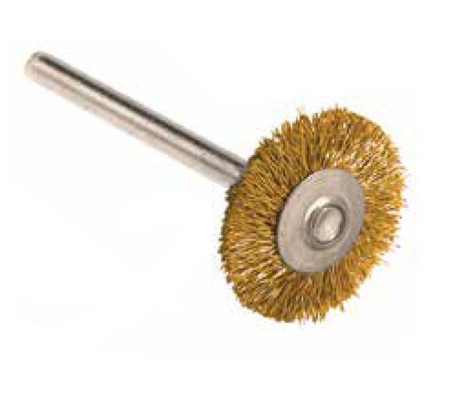 Brass Miniature Wheel Power Brush - 3/4" Diameter - Image 1