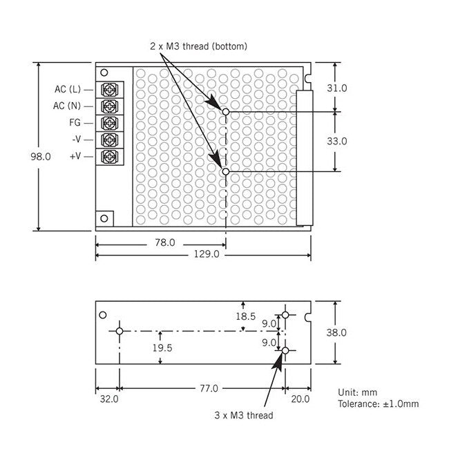 AWSP 40 Series 40W Single Output Power Supply - Image 2