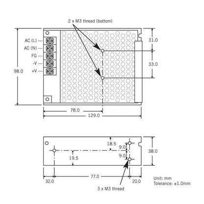 AWSP 40 Series 40W Single Output Power Supply - Image 2