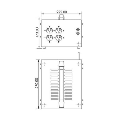 Medical Grade Isolation Transformer - 8.74 Inch Length - Image 2