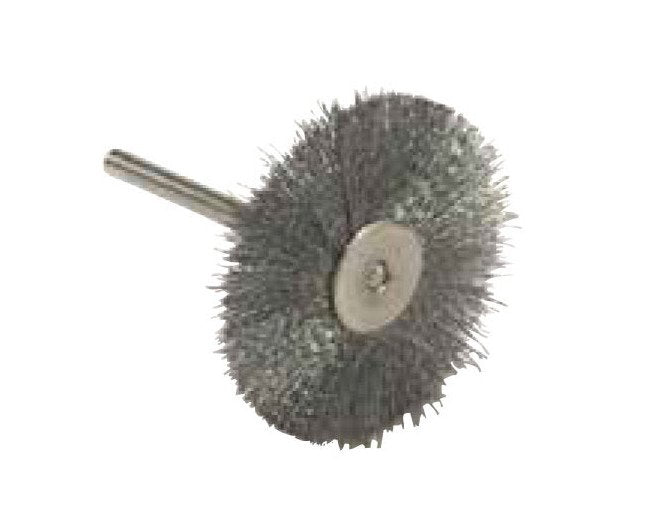 Tanis® 3/4-Inch Stainless Steel Miniature Wheel Power Brush - Image 1