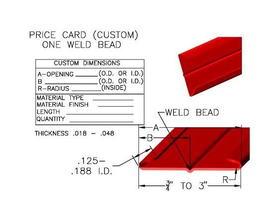 Custom Price Card Moulding with Weld Bead - Image 1