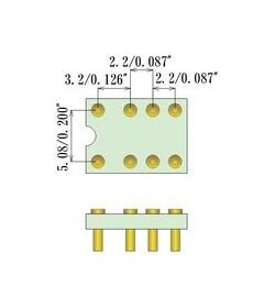 JCC G6K2PY Series SMT Relay Socket - 8 Pin, 5.08mm Spacing - Image 1