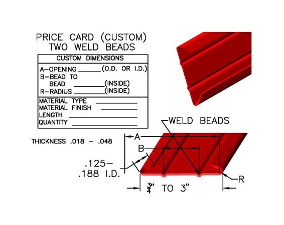 Custom Price Card Moulding with Weld Beads - Image 1
