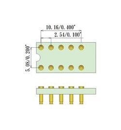 JCC TX25V Series SMT Relay Sockets - 10 Pin, 5.08mm Spacing - Image 1