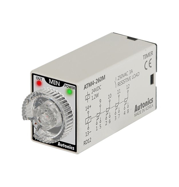 Autonics USA 24V DC Mini Analog Timer - 60 Min - Image 1