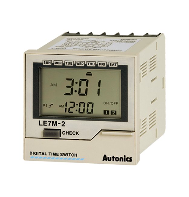 Autonics USA 110-220V AC Timer -10-55°C LCD Year/Weekly W72xH72mm - Image 1