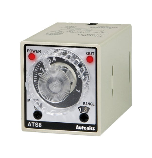 Autonics USA 12VDC Small Analog Timer - 6-Mode Multi-Range DPDT/SPDT Controller - Image 1