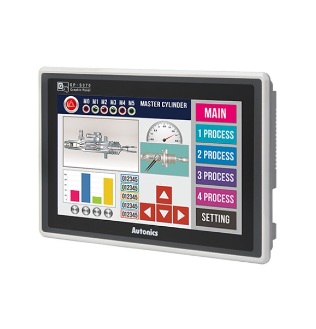 7" TFT Color HMI Display, 152.4 x 91.44 mm, 12-24V DC, Autonics USA - Image 1