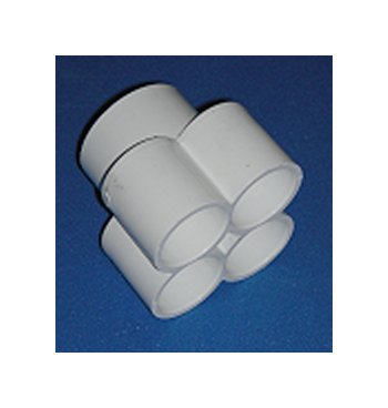 FlexPVC® 1.5" Input and 1/2" Output 4 Port PVC Distribution Wye - Image 1