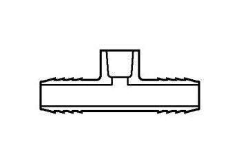 USA-Made 3/4 Inch PVC Barb Tee Fitting - Image 1