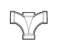 USA-Made PVC DWV Cross Fitting - 2" Sweep Cross, 4 Ports