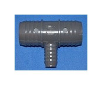 USA-Made PVC Barb Tee Fitting 3/4 x 1/2 x 1/2 in - Image 1