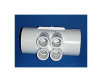 FlexPVC® 1.5" Slip Socket and 3/4" Barb PVC Manifold - Image 1