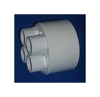FlexPVC 3" Input and 3/4" Output 4 Port PVC Distribution Wye - Image 1
