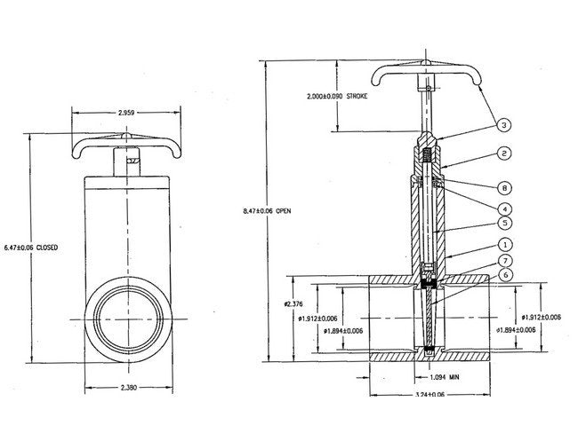 FlexPVC 1.5" PVC Gate Valve with Slip x Socket Connection - Image 1
