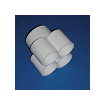 PVC 4-Port Distribution Wye with 1" Input and 1/2" Output Ports - Image 1