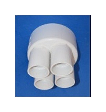 6 Inch PVC Distribution Wye with 4 Port 2 Inch Outputs - Image 1