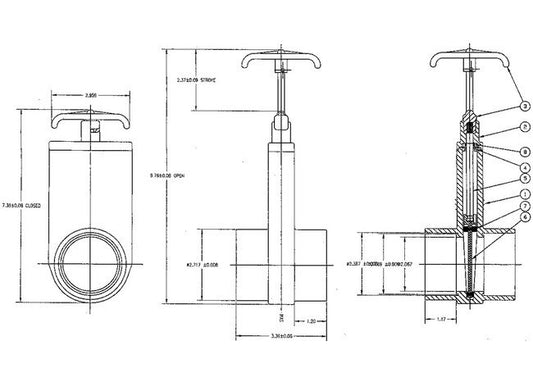 FlexPVC® 2 Inch PVC Control Gate Valve with Slip x Socket Connection - Image 1