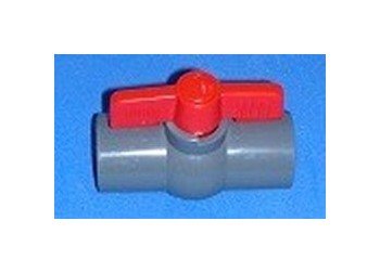 DURA 1-1/2in Gray PVC Ball Valve - Image 1