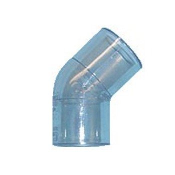 3/4 Inch 45 Degree PVC Clear Pipe Elbow - Image 1