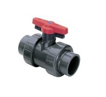 FlexPVC 1/2 Inch USA-Made Ball Valve with Fluoropolymer Seals - Image 1