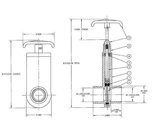 FlexPVC® 1 Inch Slip x 1 Inch Socket Gate Valve - Image 1