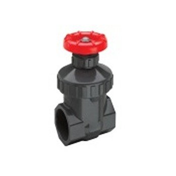1-Inch PVC FNPT Gate Valve, Gray - Image 1