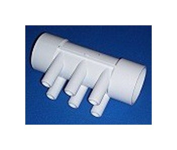 FlexPVC 2" Slip Socket and 6x 3/4" Barb PVC Manifold - Image 1