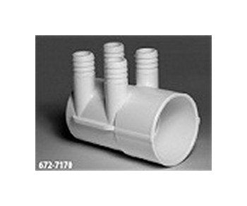 FlexPVC 2" Slip Socket & 3/4" Barb PVC Manifold - Image 1