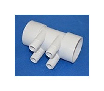 3/4 Inch PVC Manifold with 4 Barb Size Connections - Image 1