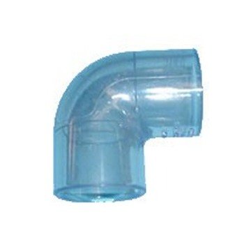 1" PVC Clear Pipe Elbow - 90 Degree Angle, NSF Rated, USA Made - Image 1