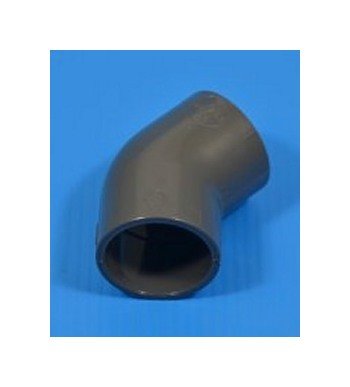 32mm 45 Degree PVC Metric Elbow, Gray - FlexPVC® (DIN Standard) - Image 1