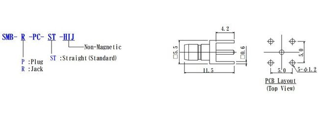 Non-Magnetic RF SMB Connector for PCB - Image 2