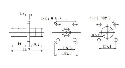 JCC KS RF Connector with Flange Mount Adapter Jack to Jack - Image 2