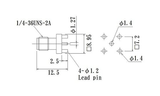 RF SubMiniature Version A (SMA) Printed Circuit Board Mount Connector - Image 2