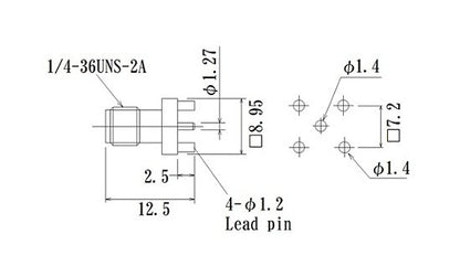 RF SubMiniature Version A (SMA) Printed Circuit Board Mount Connector - Image 2