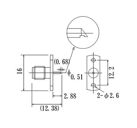 JCC Printed Circuit Board (PCB) RF SMA Connector with Flange Mount Jack - Image 2