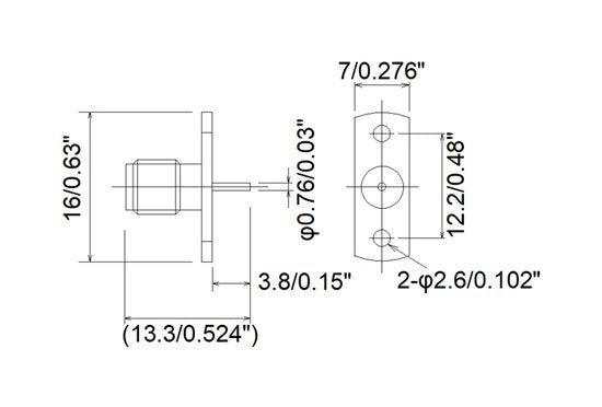SMA Connector with Flange Mount Jack (RF Subminiature, PCB) - Image 2